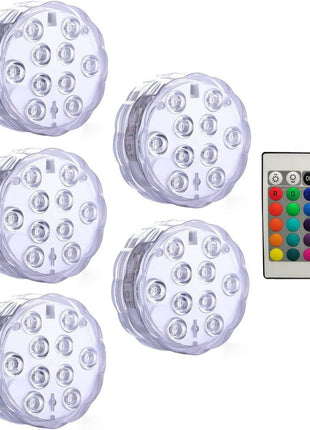 Battery Operated RGB LED Submersible Light Underwater