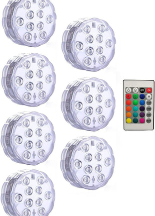 Battery Operated RGB LED Submersible Light Underwater