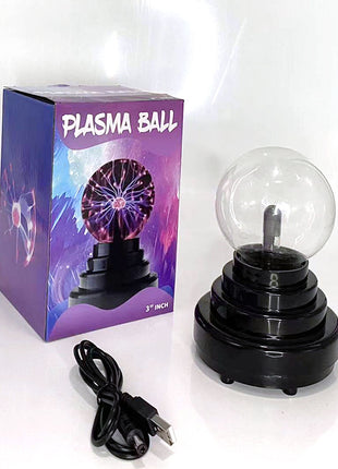Plasma Ball Battery Operated Globe Lamp - Responds To Touch & Sound