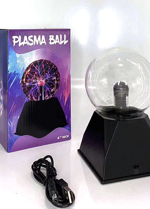 Plasma Ball Battery Operated Globe Lamp - Responds To Touch & Sound