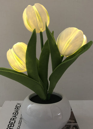 Artificial Tulip Flower Pot Light Romantic Simulation Flower Pot