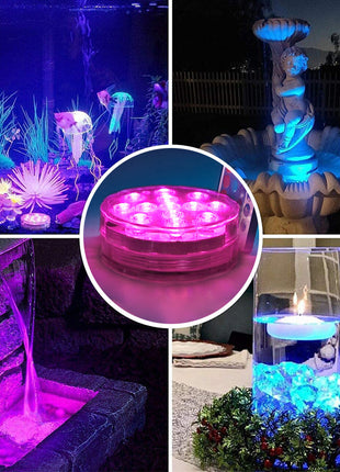Battery Operated RGB LED Submersible Light Underwater