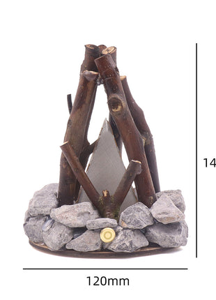 Retro Stone & Branch Campfire Night Light