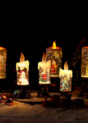 LED Christmas Candle Holders For Home Decor Flameless Candle Lights Christmas Decorations