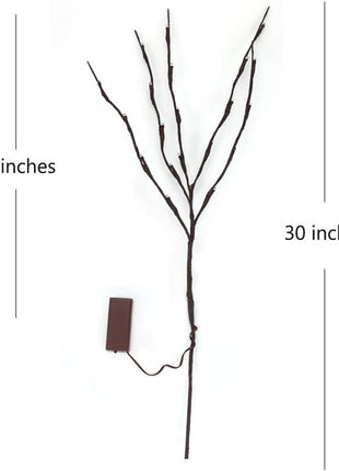 Realistic LED Branch Lights Battery Operated Artificial Little Twig 2 Pack