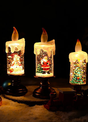 LED Christmas Candle Holders For Home Decor Flameless Candle Lights Christmas Decorations
