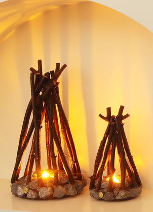 Retro Stone & Branch Campfire Night Light
