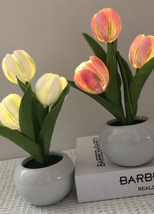 Artificial Tulip Flower Pot Light Romantic Simulation Flower Pot
