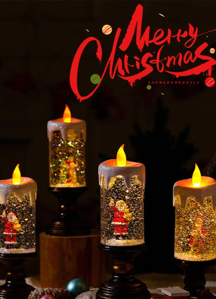 LED Christmas Candle Holders For Home Decor Flameless Candle Lights Christmas Decorations