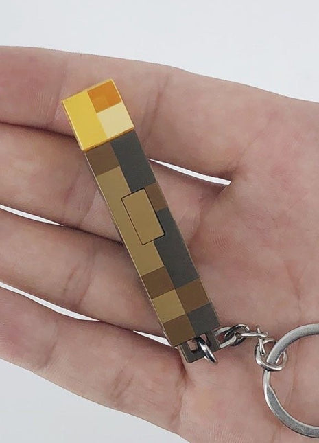 MC Game Mini Rechargeable Flashlight Keychain Kids Toy Gift