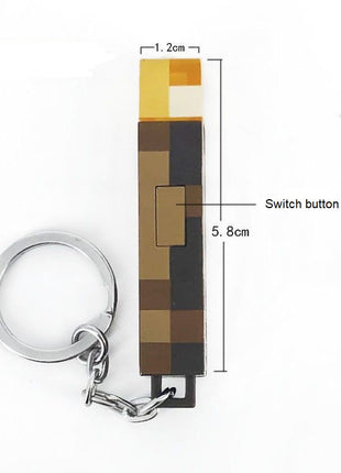 MC Game Mini Rechargeable Flashlight Keychain Kids Toy Gift