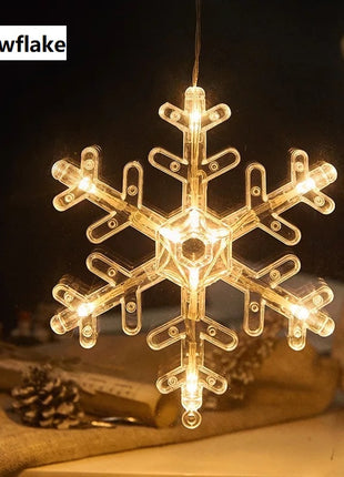 Christmas Window Hanging Lights LED Battery-Operated with Suction Cup