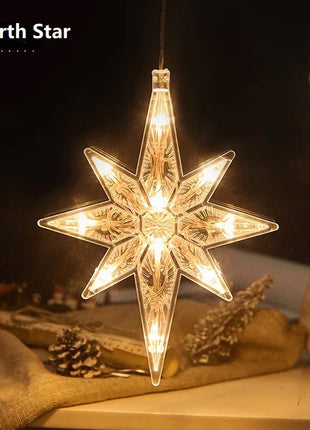 Christmas Window Hanging Lights LED Battery-Operated with Suction Cup