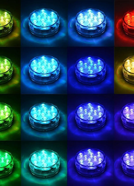 Battery Operated RGB LED Submersible Light Underwater