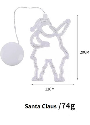 Christmas Window Hanging Lights LED Battery-Operated with Suction Cup