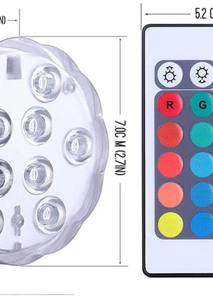 Battery Operated RGB LED Submersible Light Underwater