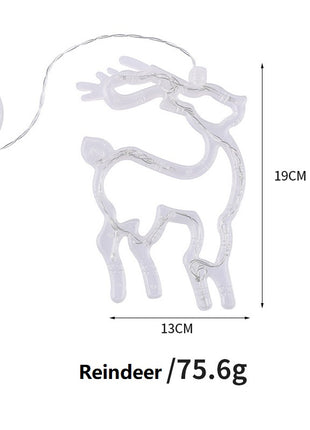 Christmas Window Hanging Lights LED Battery-Operated with Suction Cup